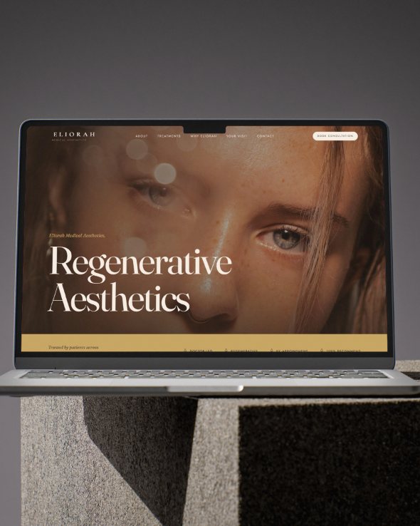 Eliorah Medical Aesthetics website shown on a laptop