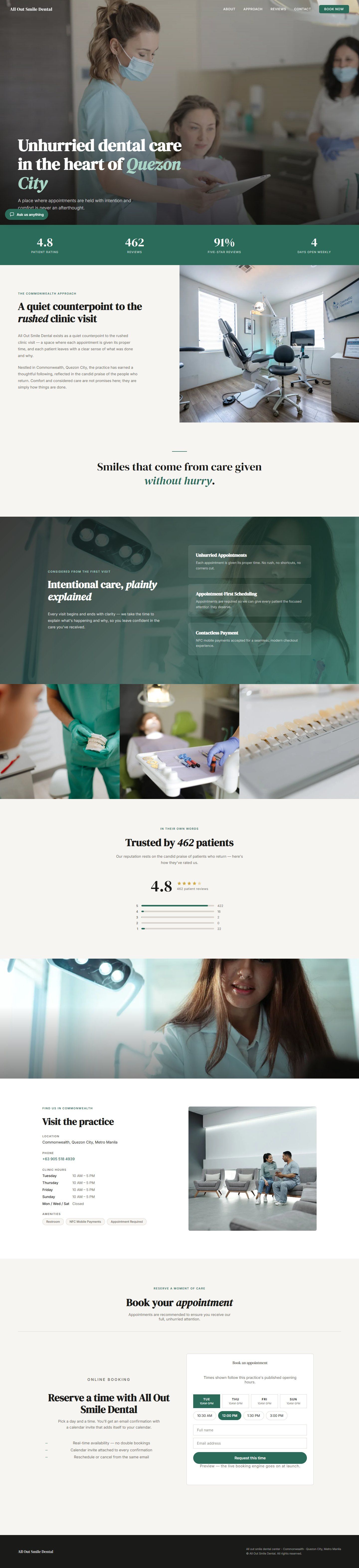 All Out Smile Dental — full page screenshot