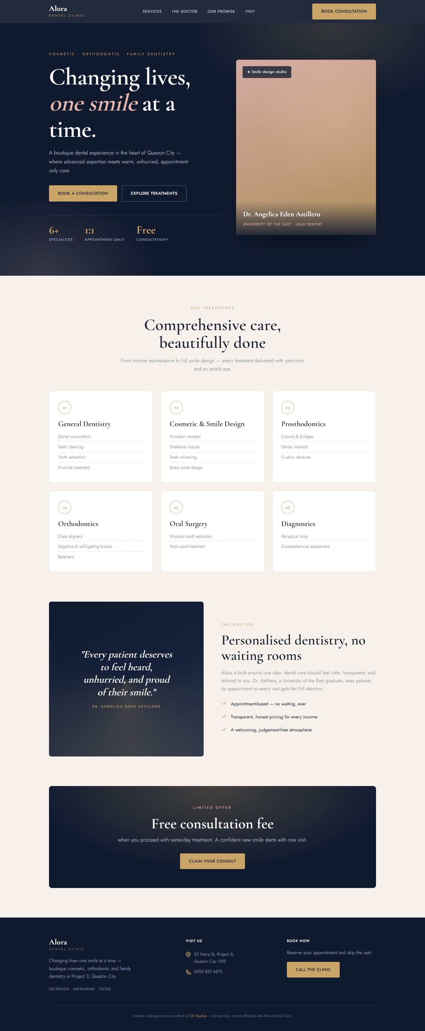 Alora Dental Clinic — full page screenshot