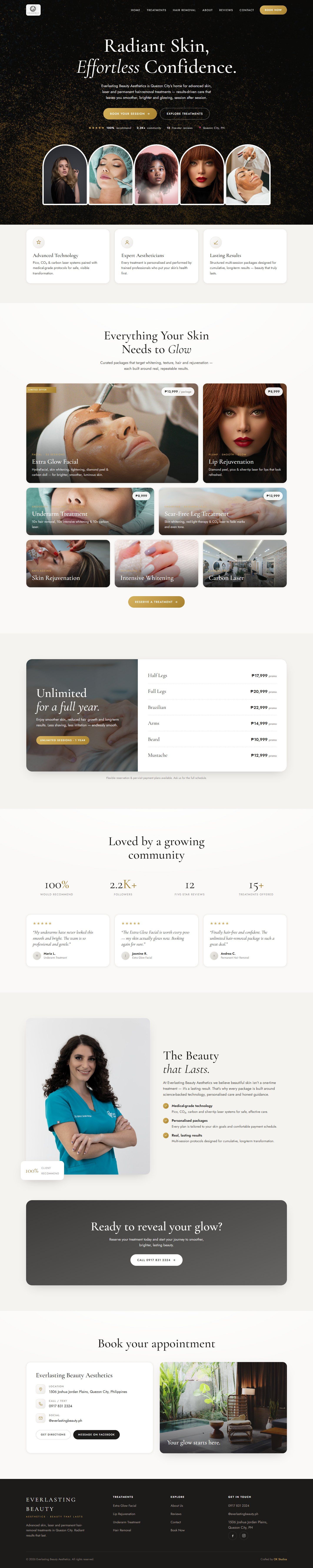 Everlasting Beauty Aesthetics — full page screenshot