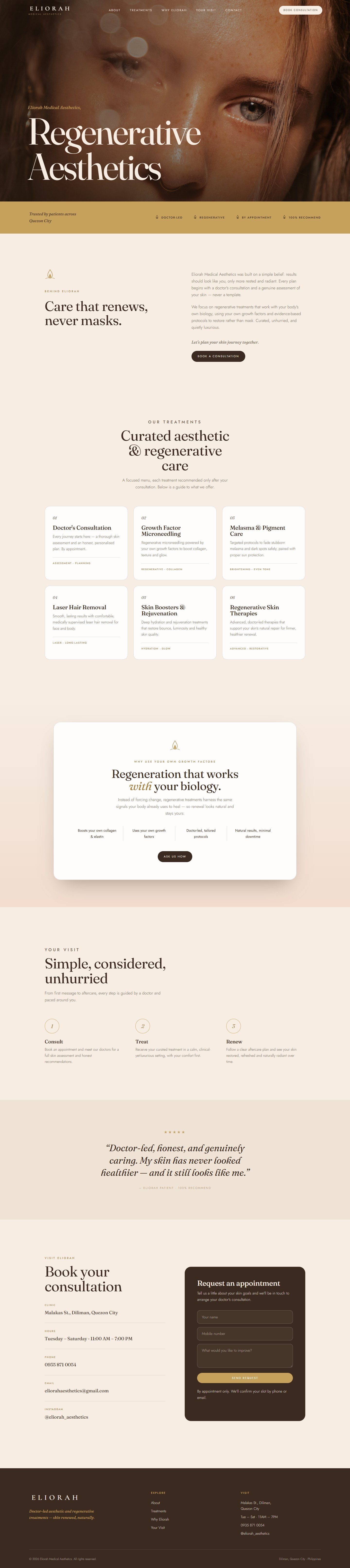 Eliorah Medical Aesthetics — full page screenshot