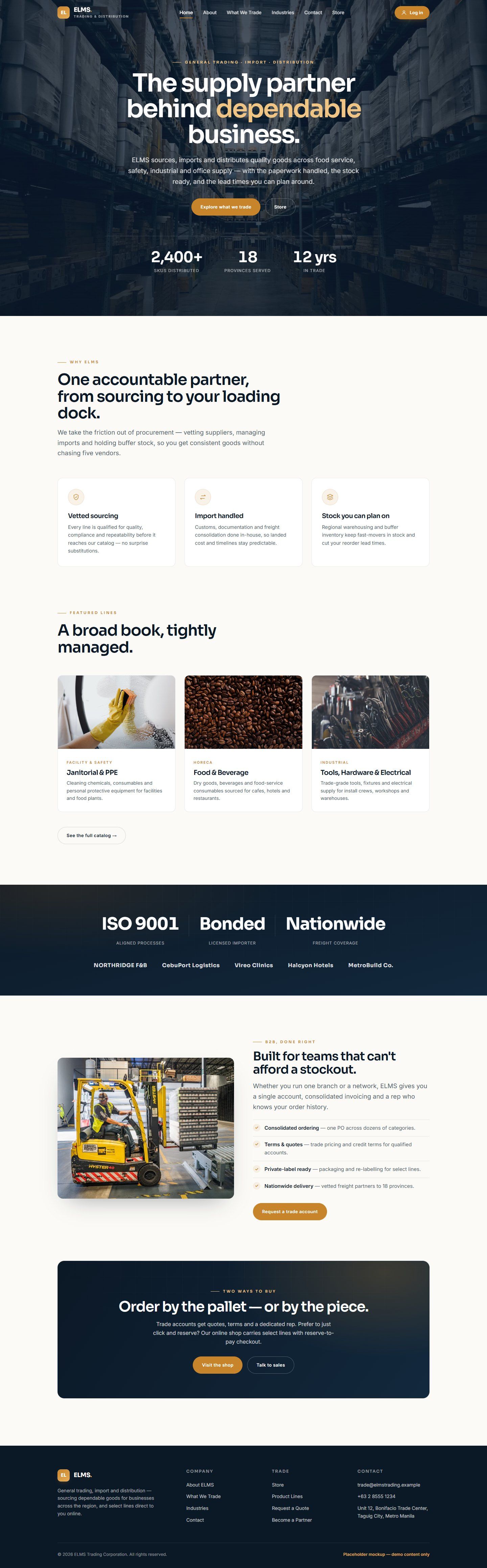 ELMS Trading — full page screenshot