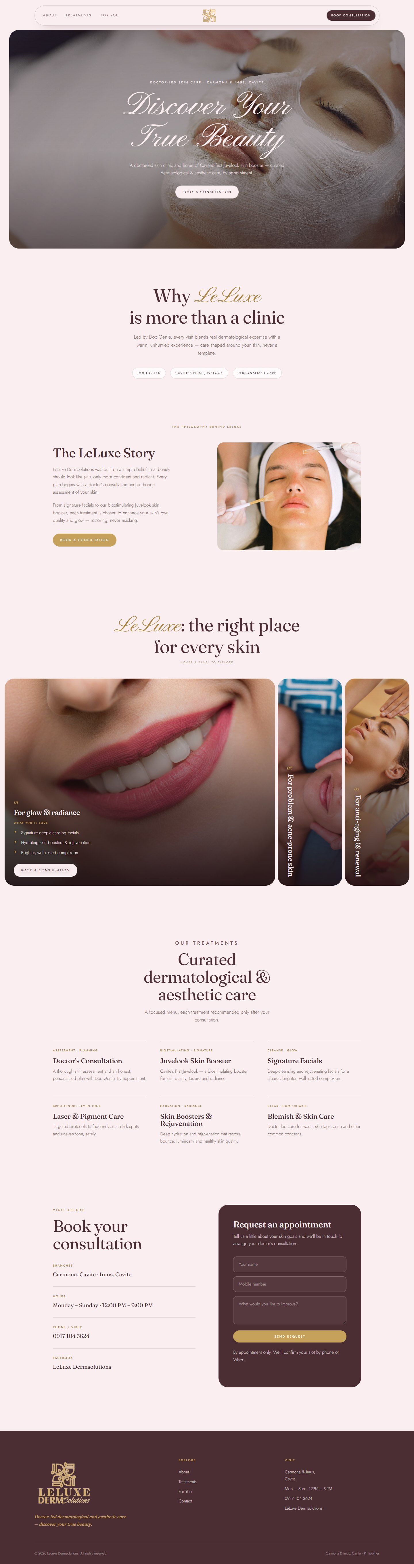 LeLuxe Dermsolutions — full page screenshot